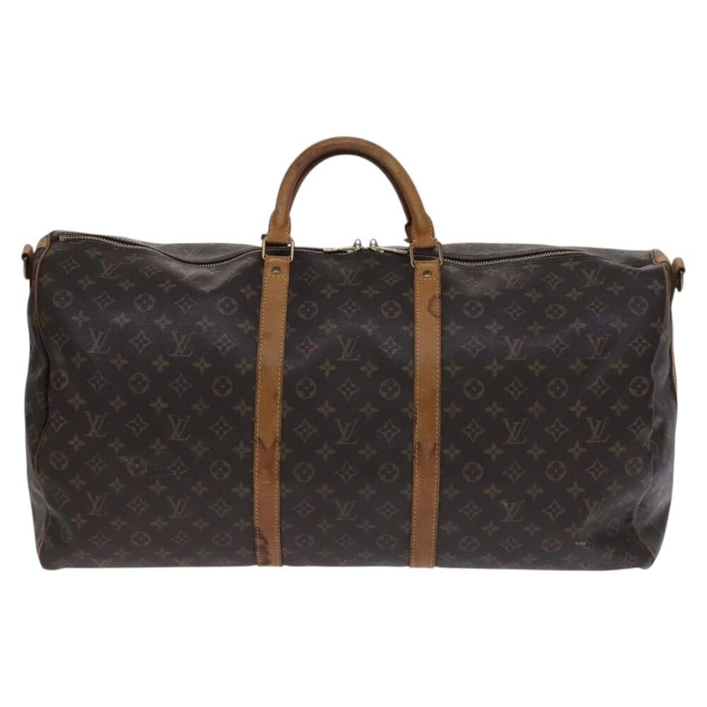 Louis Vuitton Monogram Keepall Bandouliere 60 Travel Bag Brown
